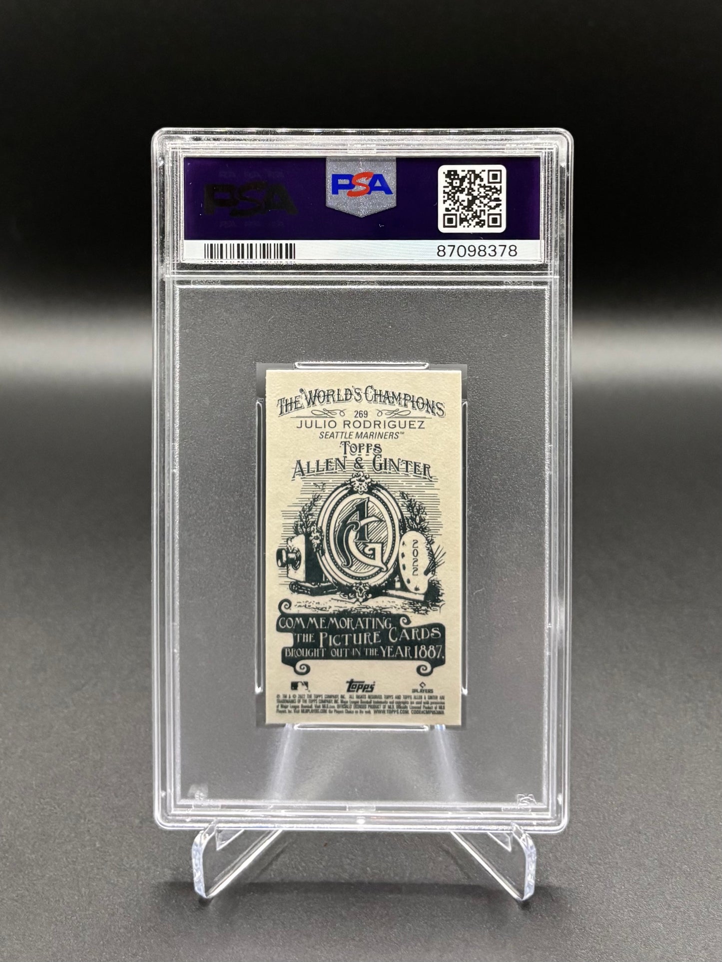 Julio Rodriguez - 2022 Allen & Ginter Mini A&G Back #269 PSA 10 Gem Mint Rookie