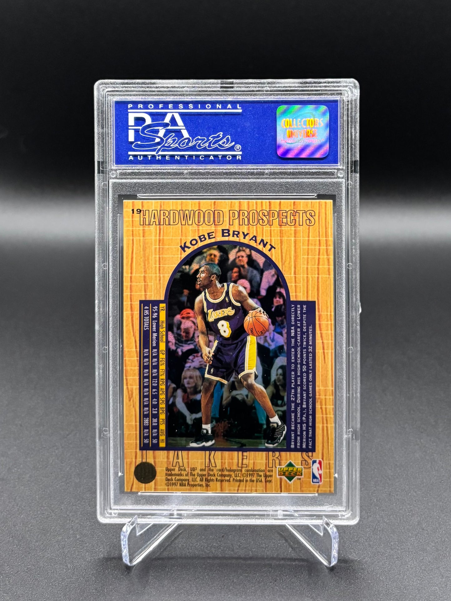 Kobe Bryant - 1996 UD3 Hardwood Prospects Rookie #19 PSA 9 Mint