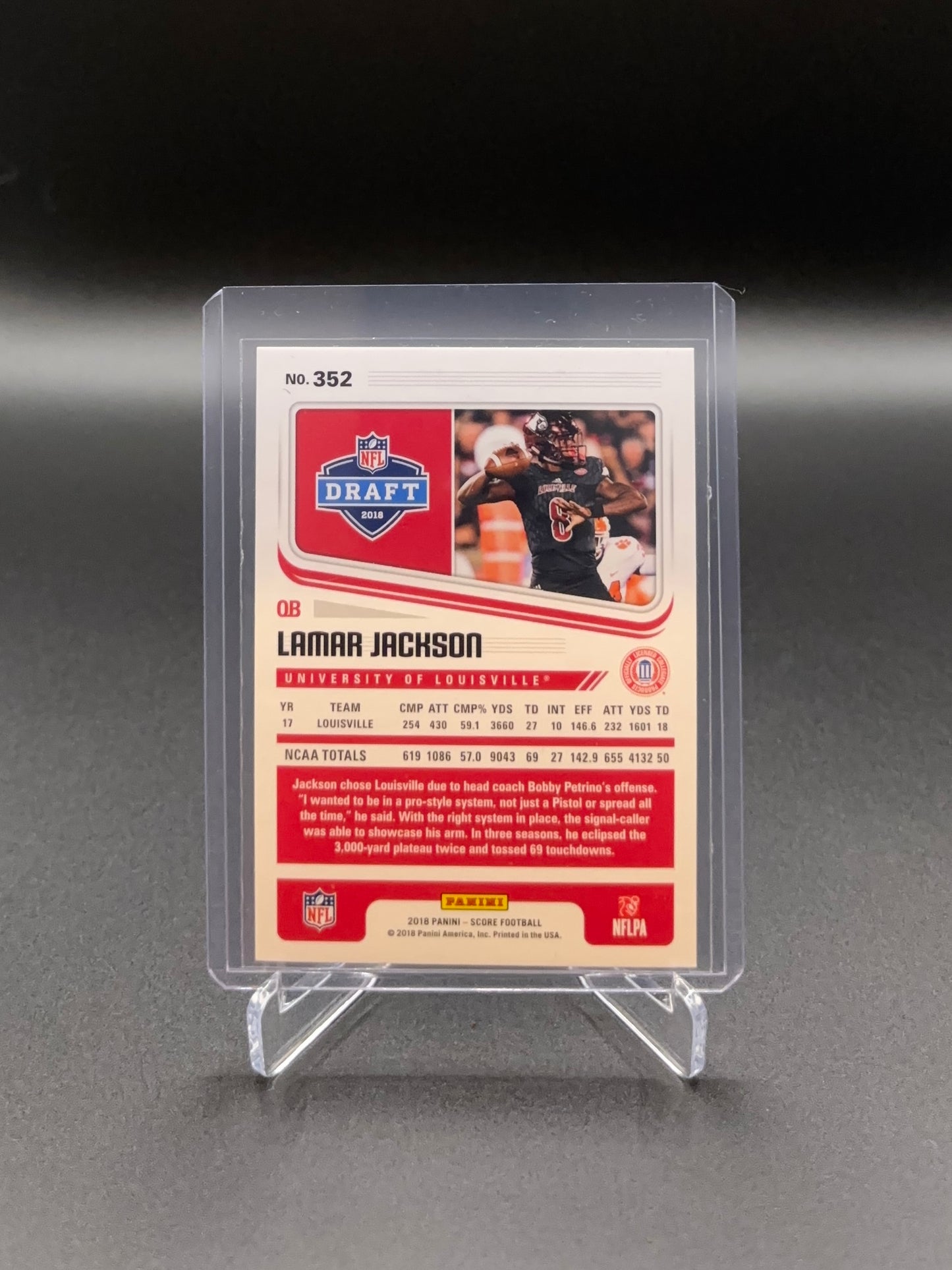 Lamar Jackson - 2018 Panini Score Rookie Card #352