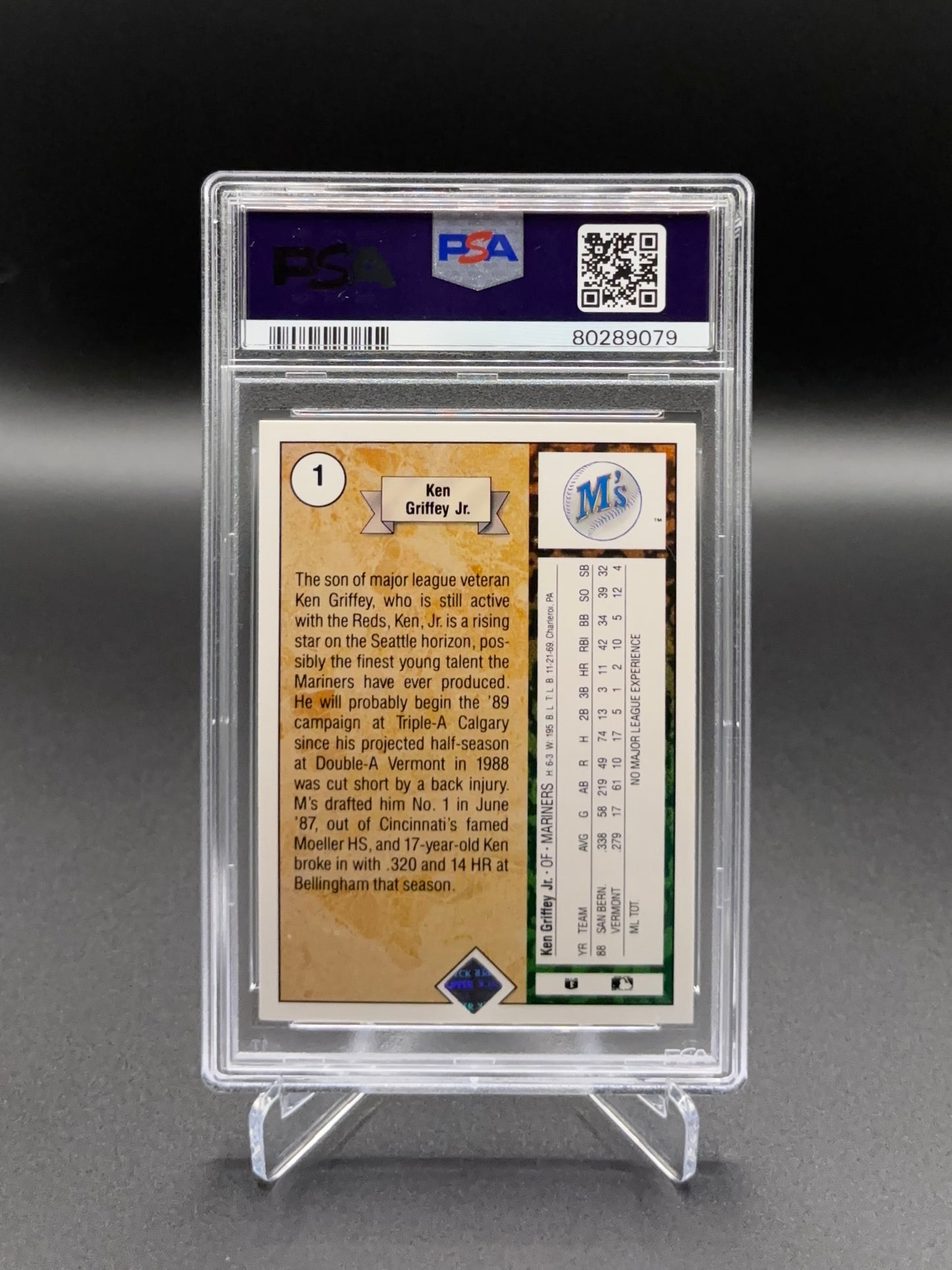 Ken Griffey Jr. - 1989 Upper Deck Star Rookie #1 PSA 8 NM-MT