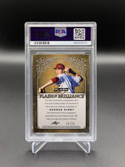 George Kirby - 2019 Leaf Flash Flash of Brilliance Purple Auto /25 PSA 10 (Auto 10)