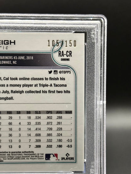 Cal Raleigh - 2022 Topps Chrome Blue RayWave Auto /150 PSA 10 GEM MT