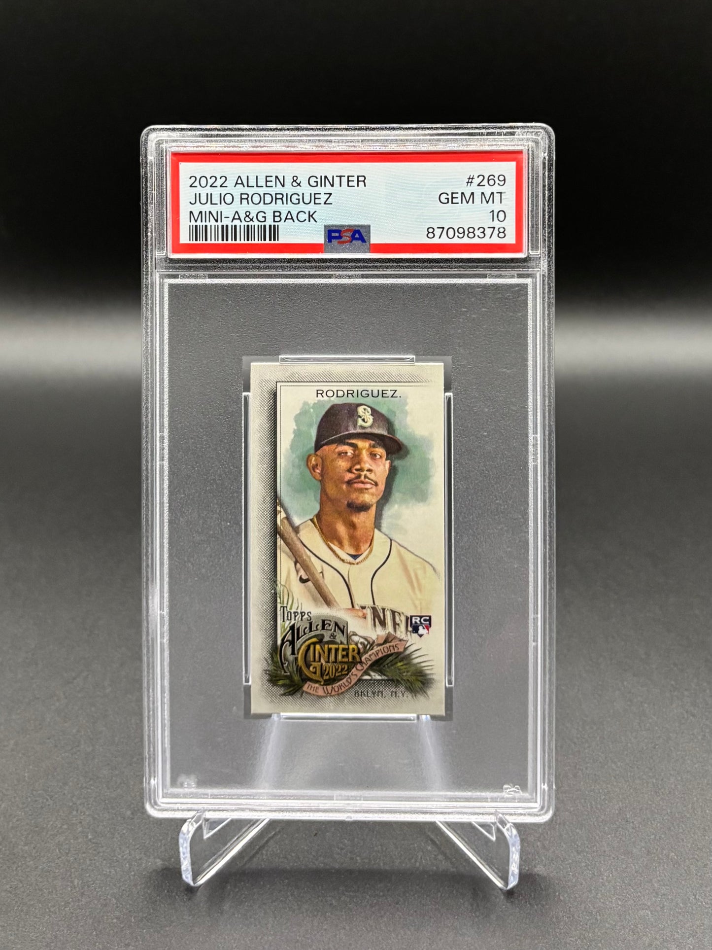 Julio Rodriguez - 2022 Allen & Ginter Mini A&G Back #269 PSA 10 Gem Mint Rookie