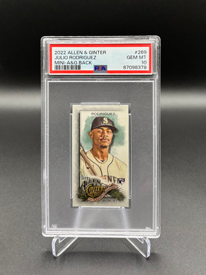 Julio Rodriguez - 2022 Allen & Ginter Mini A&G Back #269 PSA 10 Gem Mint Rookie