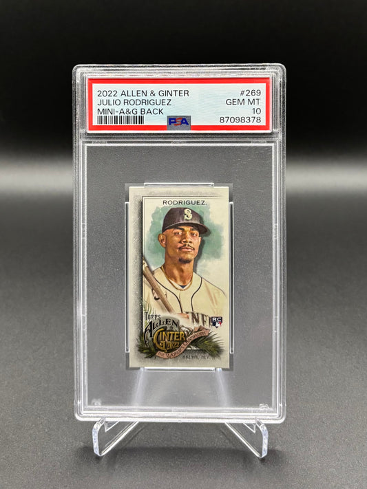 Julio Rodriguez - 2022 Allen & Ginter Mini A&G Back #269 PSA 10 Gem Mint Rookie
