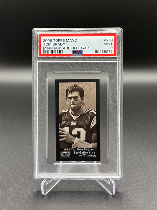 Tom Brady - 2008 Topps Mayo Mini Harvard Red Back #210 PSA 9