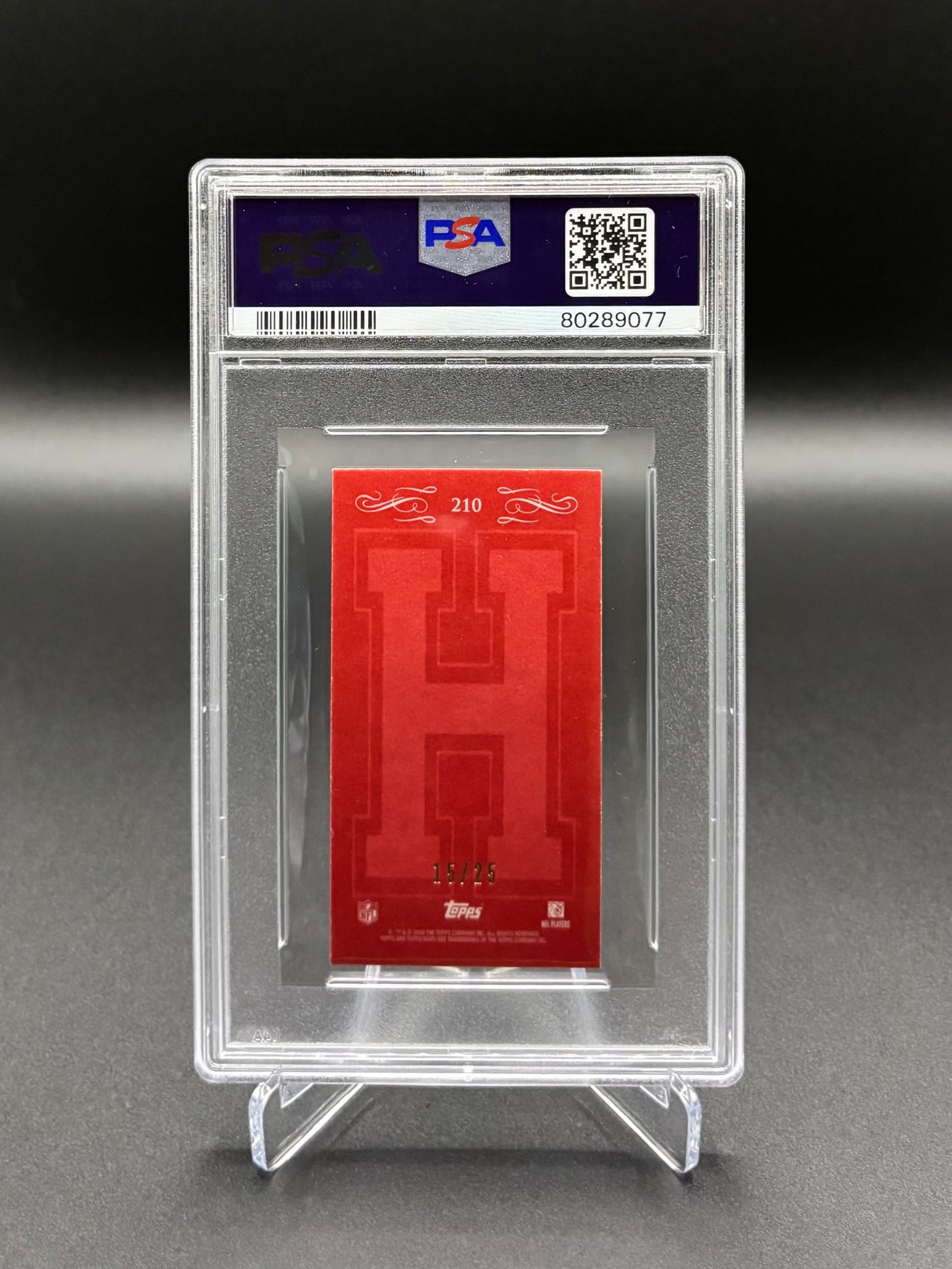 Tom Brady - 2008 Topps Mayo Mini Harvard Red Back #210 PSA 9