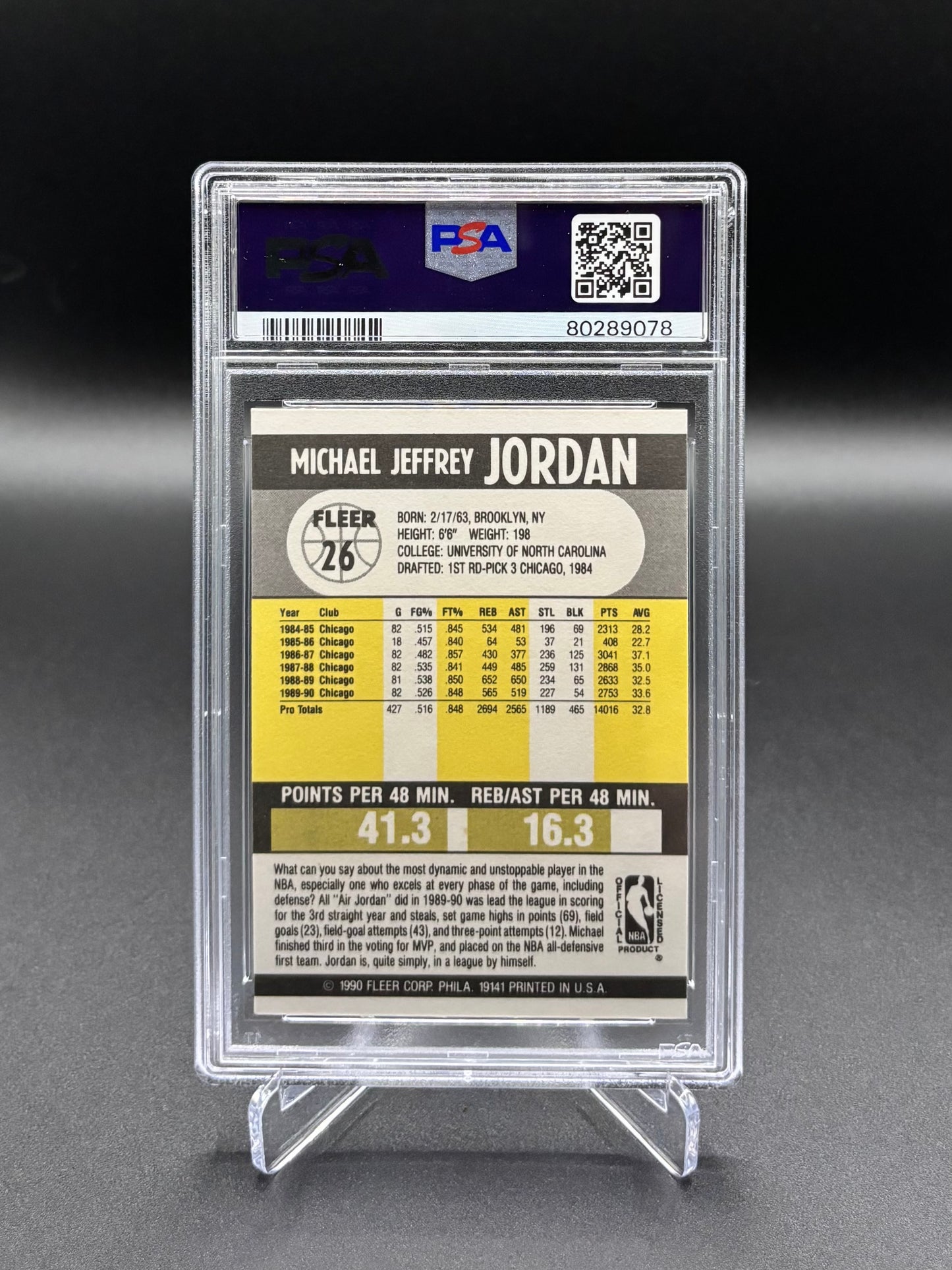 Michael Jordan - 1990 Fleer #26 PSA 9 Mint