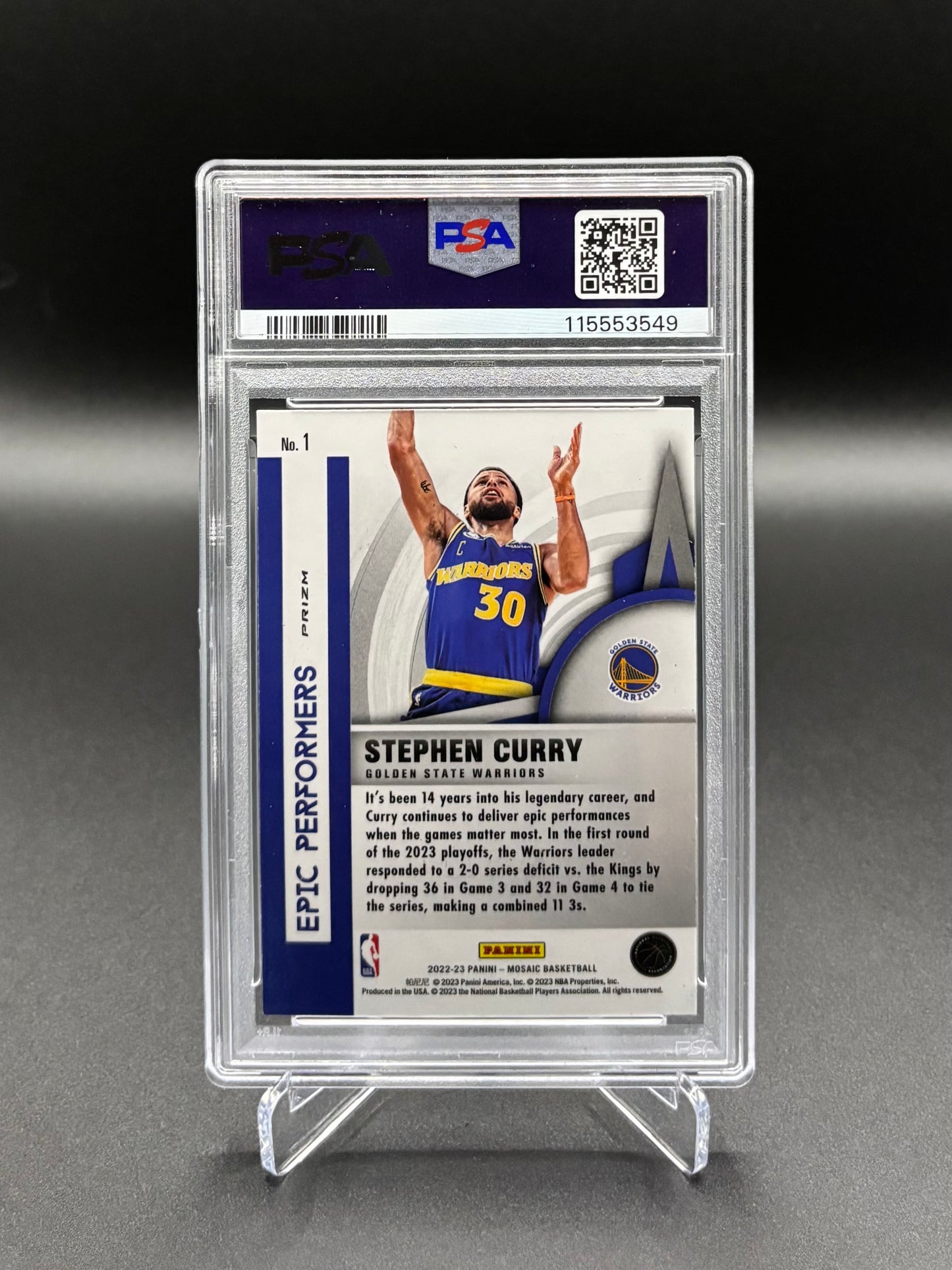 Stephen Curry - 2022 Panini Mosaic Epic Performers  PSA 10