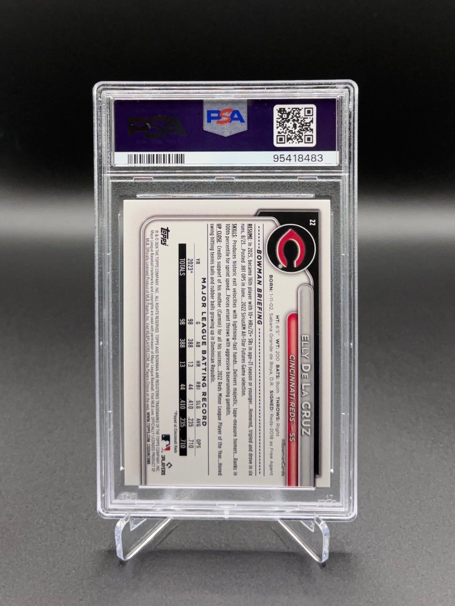 Elly De La Cruz - 2024 Bowman #22 — PSA 10 GEM MT Rookie Card