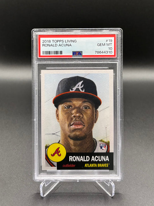 Ronald Acuña Jr. - 2018 Topps Living #19 PSA 10 GEM MT Rookie Card – Atlanta Braves